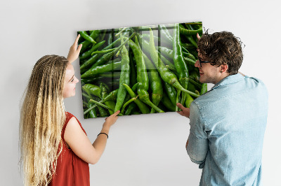 Magnetic kitchen board Green peppers