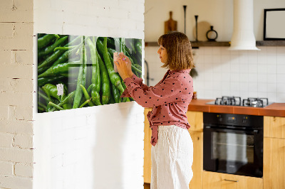 Magnetic kitchen board Green peppers