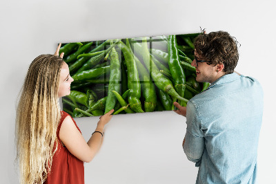 Magnetic kitchen board Green peppers