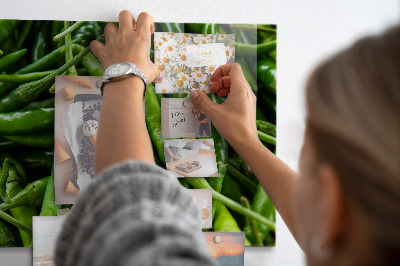 Magnetic kitchen board Green peppers