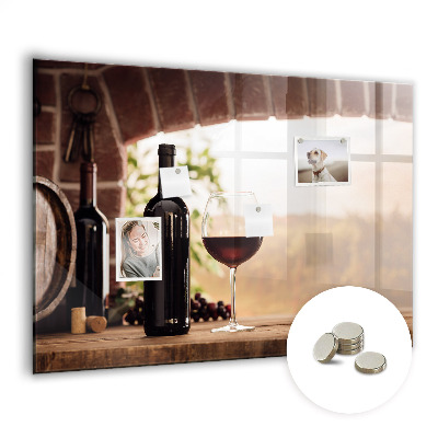 Magnetic kitchen board Bottles of wine