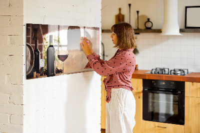 Magnetic kitchen board Bottles of wine