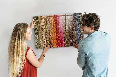 Magnetic kitchen board Rows of spices