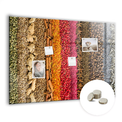 Magnetic kitchen board Rows of spices