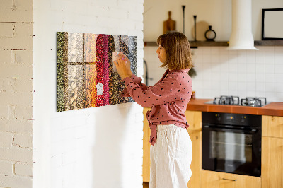 Magnetic kitchen board Rows of spices