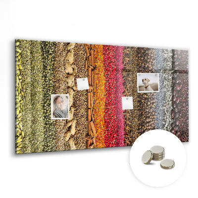 Magnetic kitchen board Rows of spices