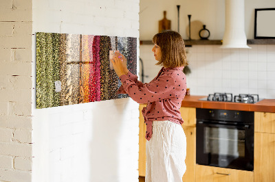 Magnetic kitchen board Rows of spices