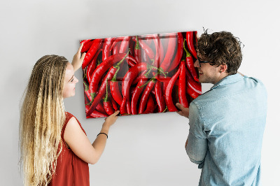 Magnetic kitchen board Hot peppers