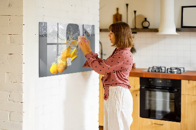 Magnetic kitchen board Citruses in water