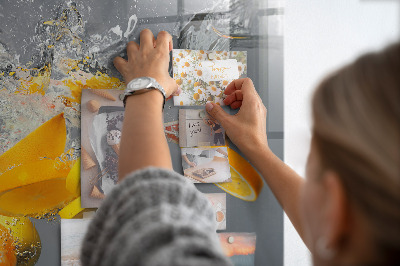 Magnetic kitchen board Citruses in water