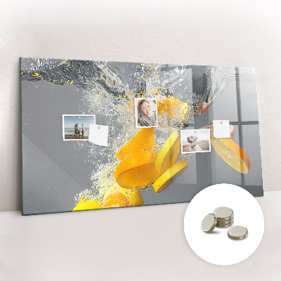 Magnetic kitchen board Citruses in water