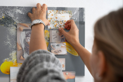 Magnetic kitchen board Citruses in water