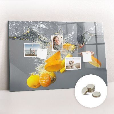 Magnetic kitchen board Citruses in water