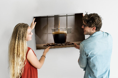Magnetic kitchen board Cup of coffee