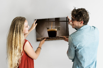 Magnetic kitchen board Cup of coffee