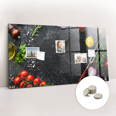 Magnetic kitchen board Vegetables on the table