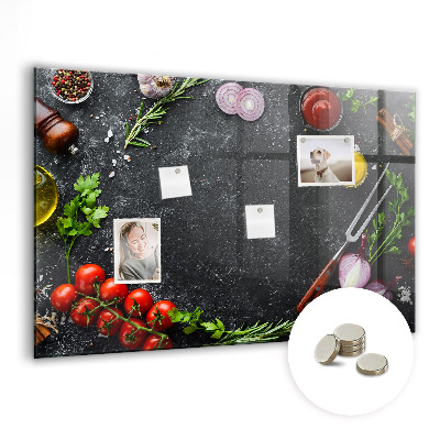Magnetic kitchen board Vegetables on the table