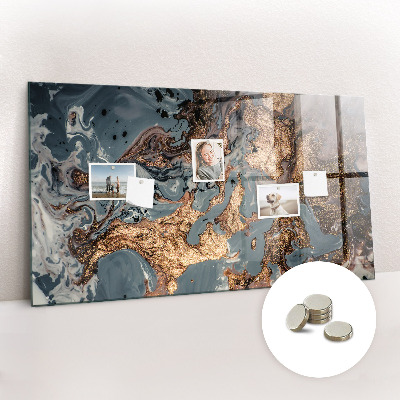Glass magnetic board Decorative marble