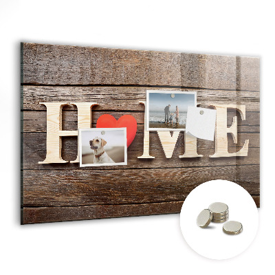 Magnetic memo board for kitchen House inscription