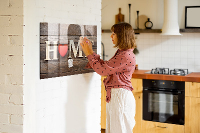 Magnetic memo board for kitchen House inscription