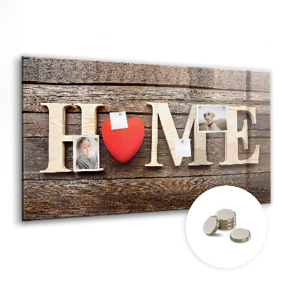 Magnetic memo board for kitchen House inscription