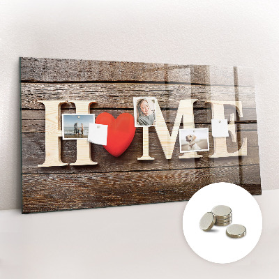 Magnetic memo board for kitchen House inscription