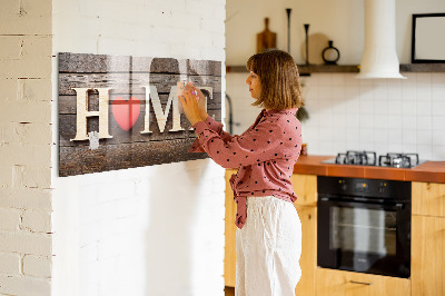 Magnetic memo board for kitchen House inscription