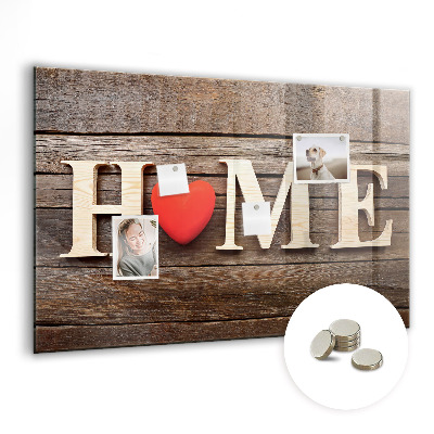 Magnetic memo board for kitchen House inscription