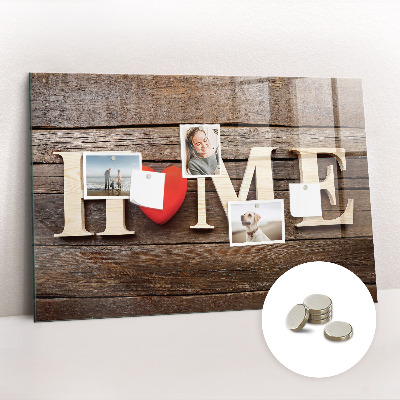 Magnetic memo board for kitchen House inscription