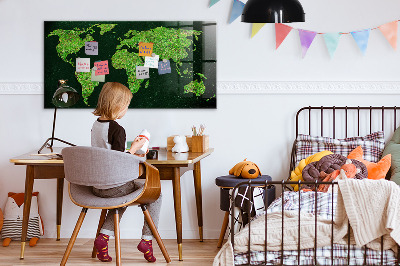 Magnetic photo board Grassy map of the world
