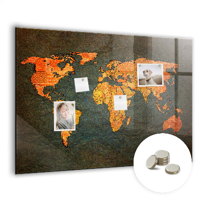 Magnetic photo board World map