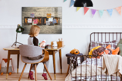 Magnetic memo board for kitchen Family inscription