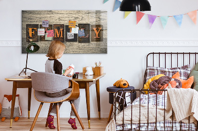 Magnetic memo board for kitchen Family inscription