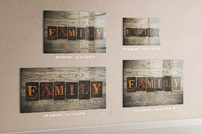 Magnetic memo board for kitchen Family inscription