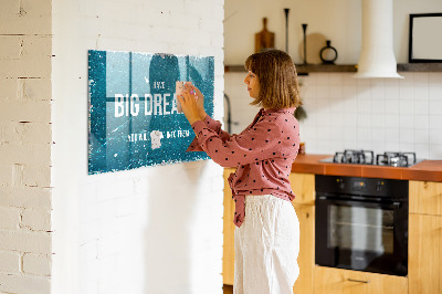 Magnetic memo board for kitchen Motivational text