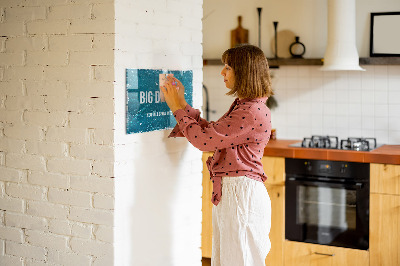 Magnetic memo board for kitchen Motivational text