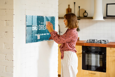 Magnetic memo board for kitchen Motivational text