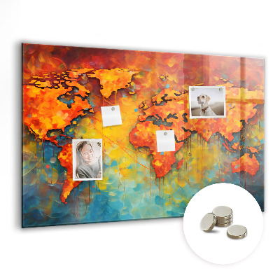 Magnetic photo board Decorative map of the world