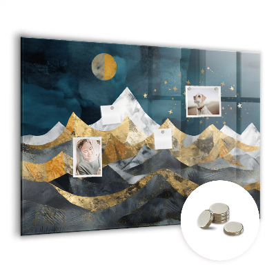 Magnetic notice board Mountains at night