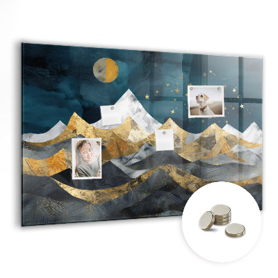 Magnetic notice board Mountains at night