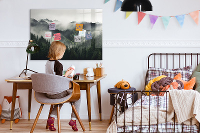 Magnetic notice board for kitchen Forest landscape