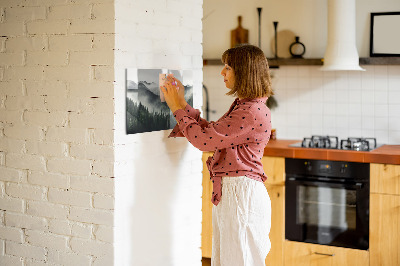 Magnetic notice board for kitchen Forest landscape