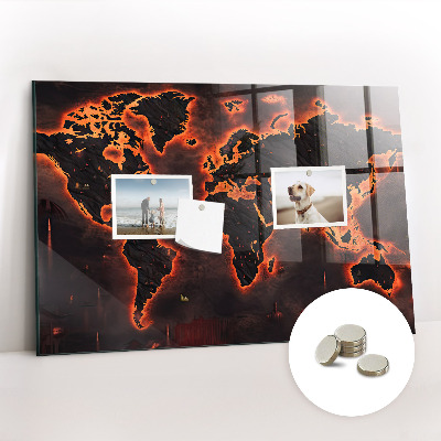 Magnetic photo board world map