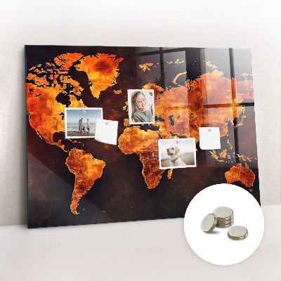 Magnetic photo board world map