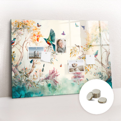 Magnetic board for kids Flowers birds nature