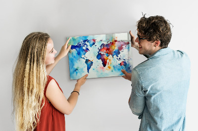 Magnetic photo board Painted map