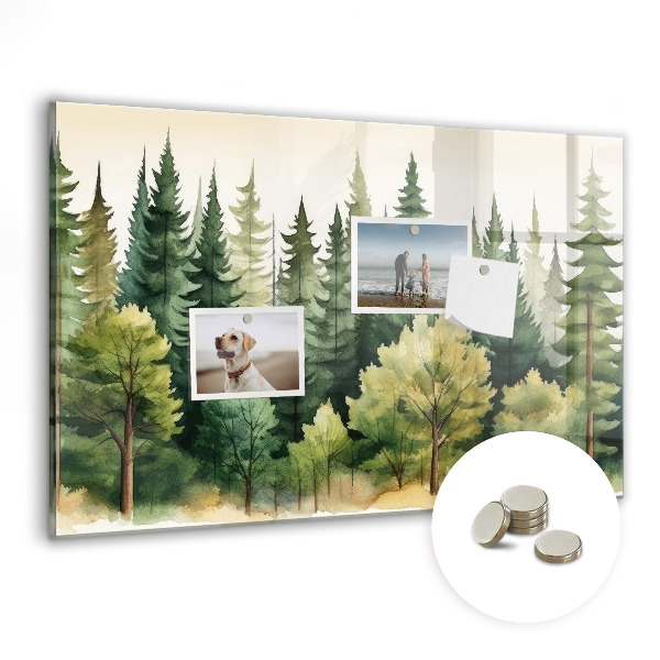 Magnetic notice board for kitchen Landscape forest