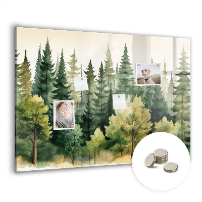 Magnetic notice board for kitchen Landscape forest