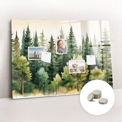 Magnetic notice board for kitchen Landscape forest