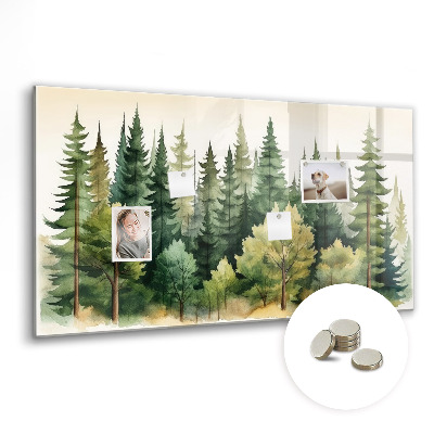Magnetic notice board for kitchen Landscape forest